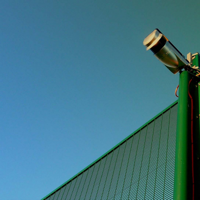 Optex redscan detection camera on a fence