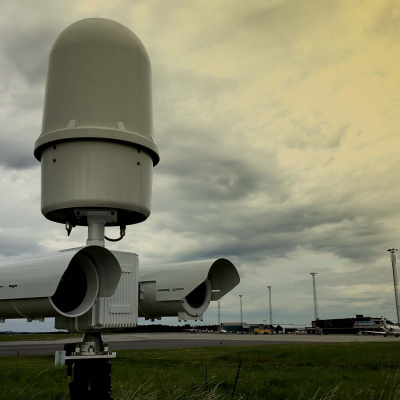 Detection radar near perimeter fence