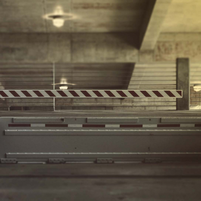 Vehicle wedge in multi-storey car park 
