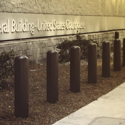 SENTRY Static bollard outside federal building