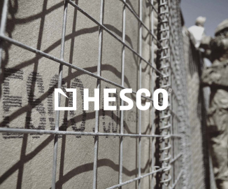 Hesco mil unit barrier with military