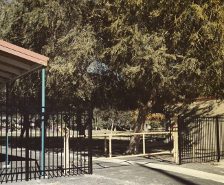 Education-school gates and fence